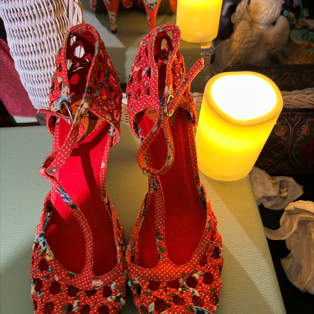 Rocket Dog Red Patterned Heels - image 2